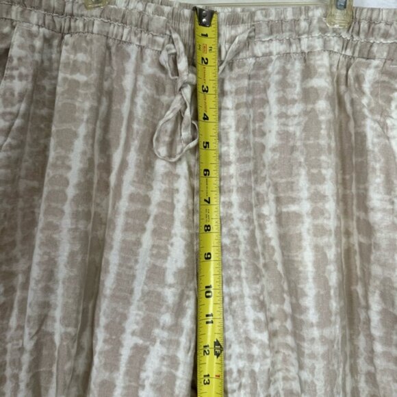 Old Navy Linen High Waisted Straight Pants PullOn Tie Dye Blend Neutral Pockets - Picture 14 of 16